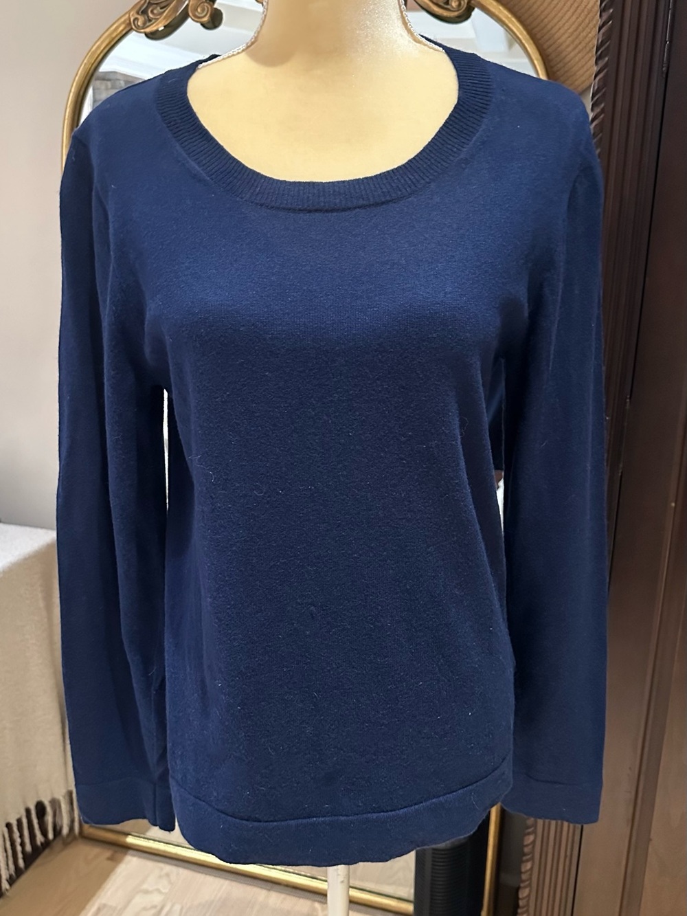 J. Crew Navy Teddie Crewneck Sweater